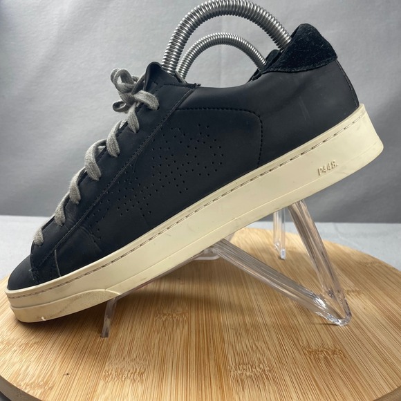 P448 Project Sustainability Black Leather Sneakers EU 39 Size 8.5 Women Italy - Picture 2 of 16